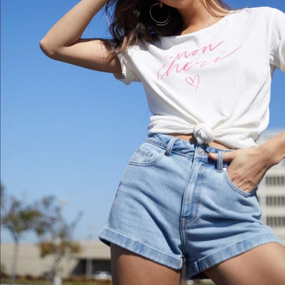 NWT: PacSun Mom Short. Prism Blue.